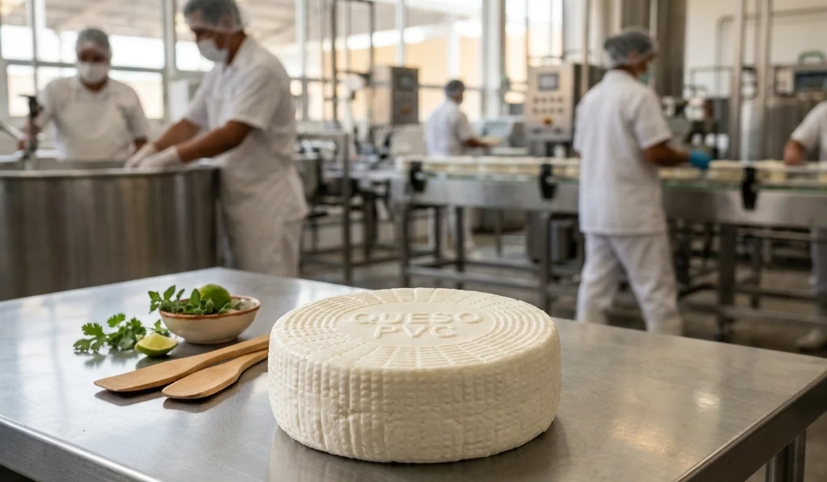 Queso fresco tipo PVC moldeado artesanalmente